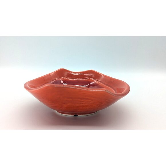 Vintage Ceramic Red 0range Glaze Dish California USA Pottery - Picture 15 of 16